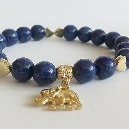 Blue Lapis Bracelet, Stress Relief, Reiki Infused,..